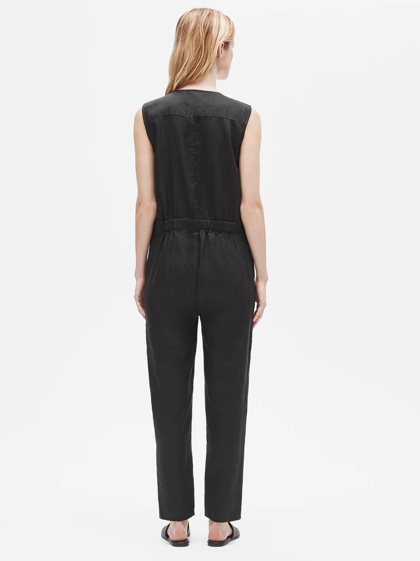 Organic Linen Round Neck Jumpsuit