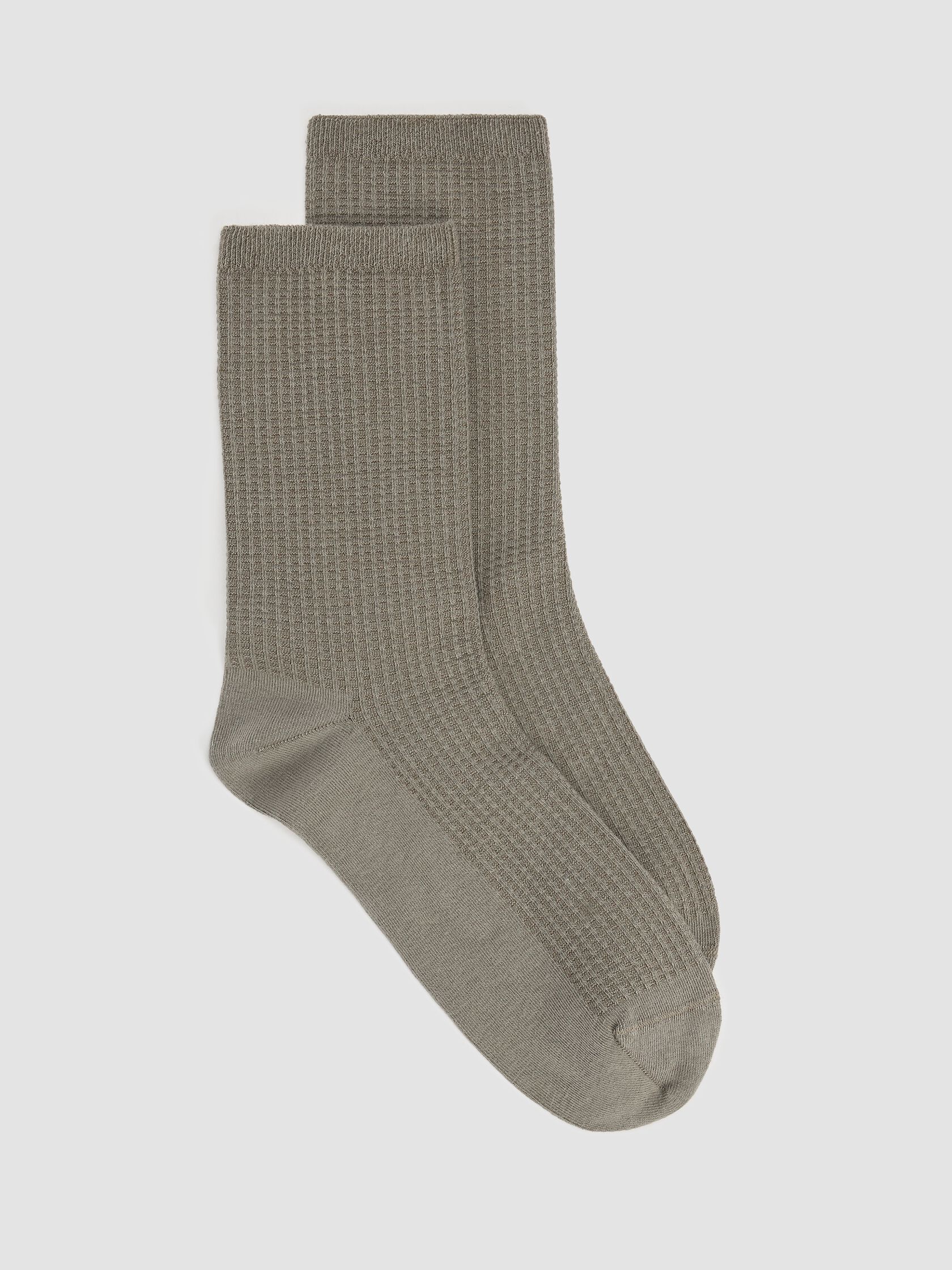 Cotton Waffle Crew Sock