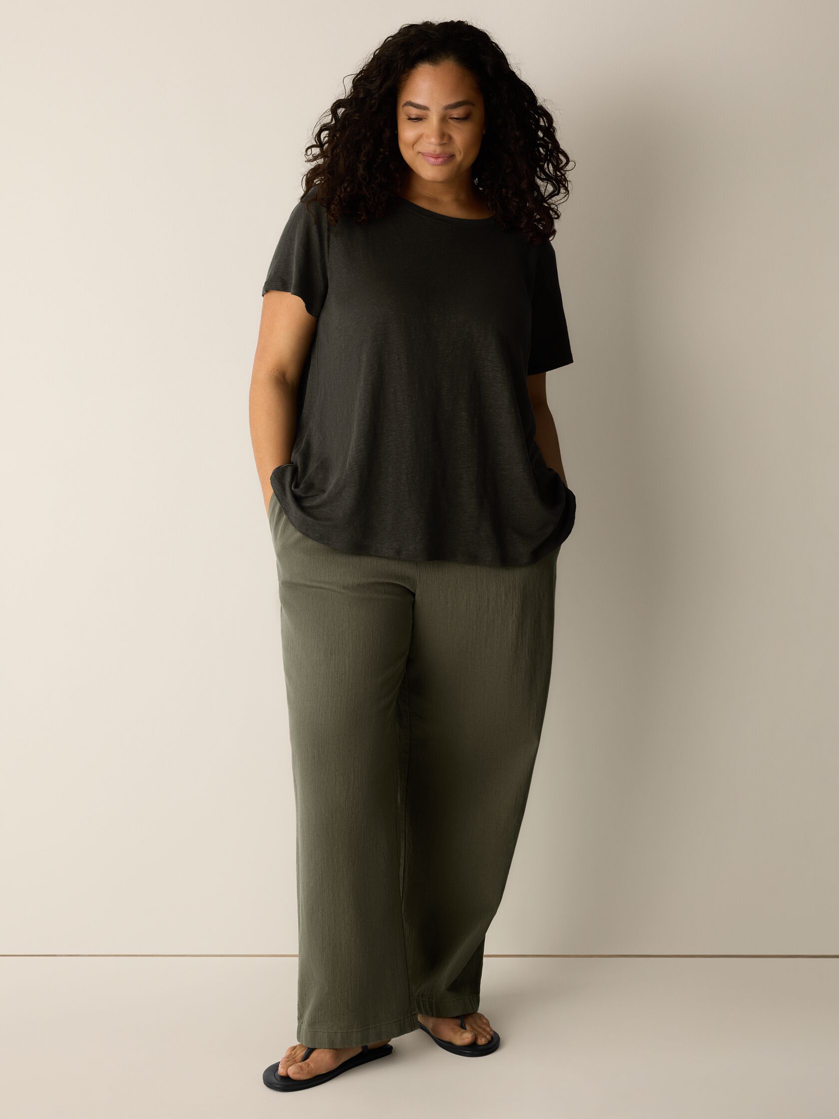 Organic Linen Jersey Crew Neck Tee