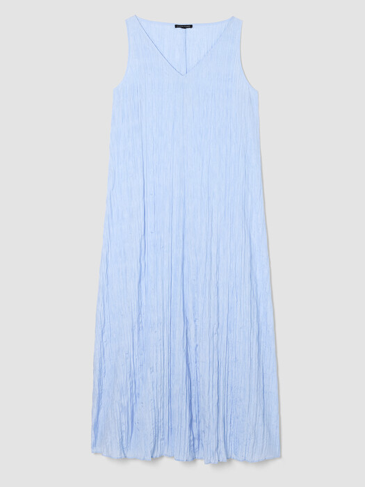 Crushed Silk V-Neck Dress