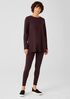 Cozy Brushed Terry Hug Jewel Neck Top