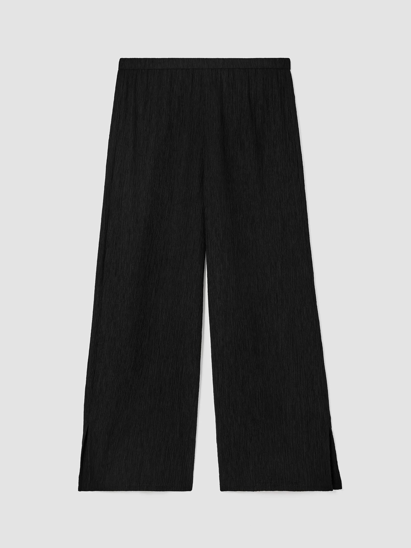 Woven Plissé Wide-Leg Pant