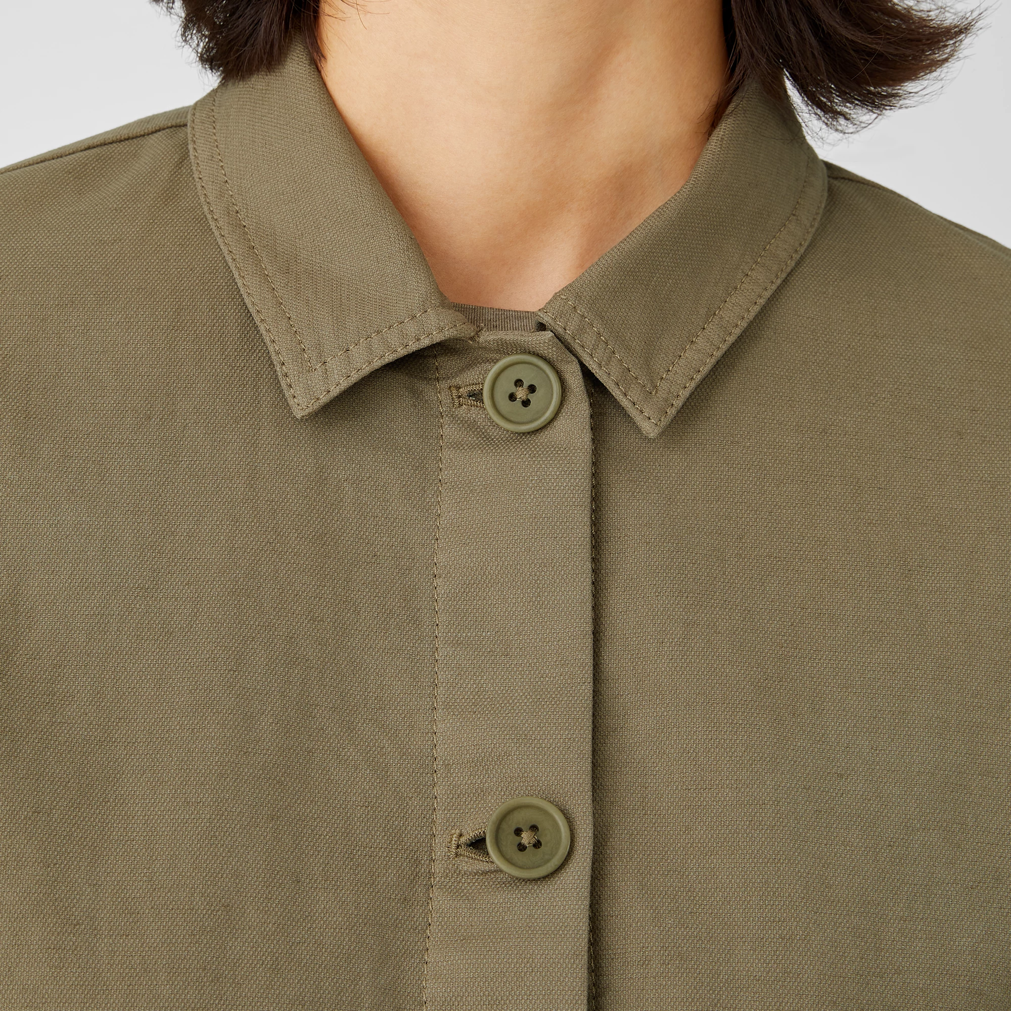 Eileen Fisher Classic Collar Jacket, Regular \u0026 Plus Sizes - Tarragon - Size 2x