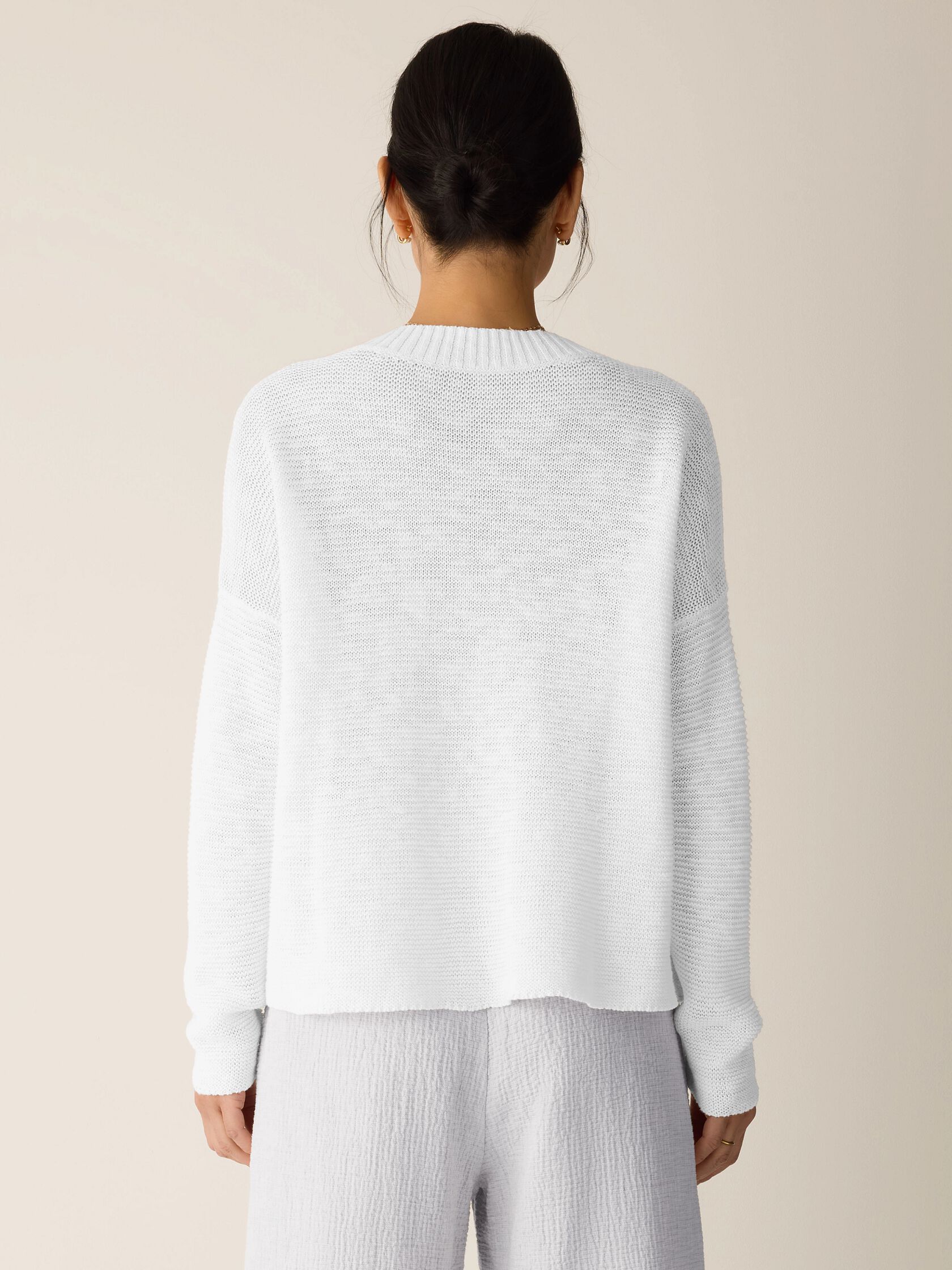 Organic Linen Cotton Slub V-Neck Top