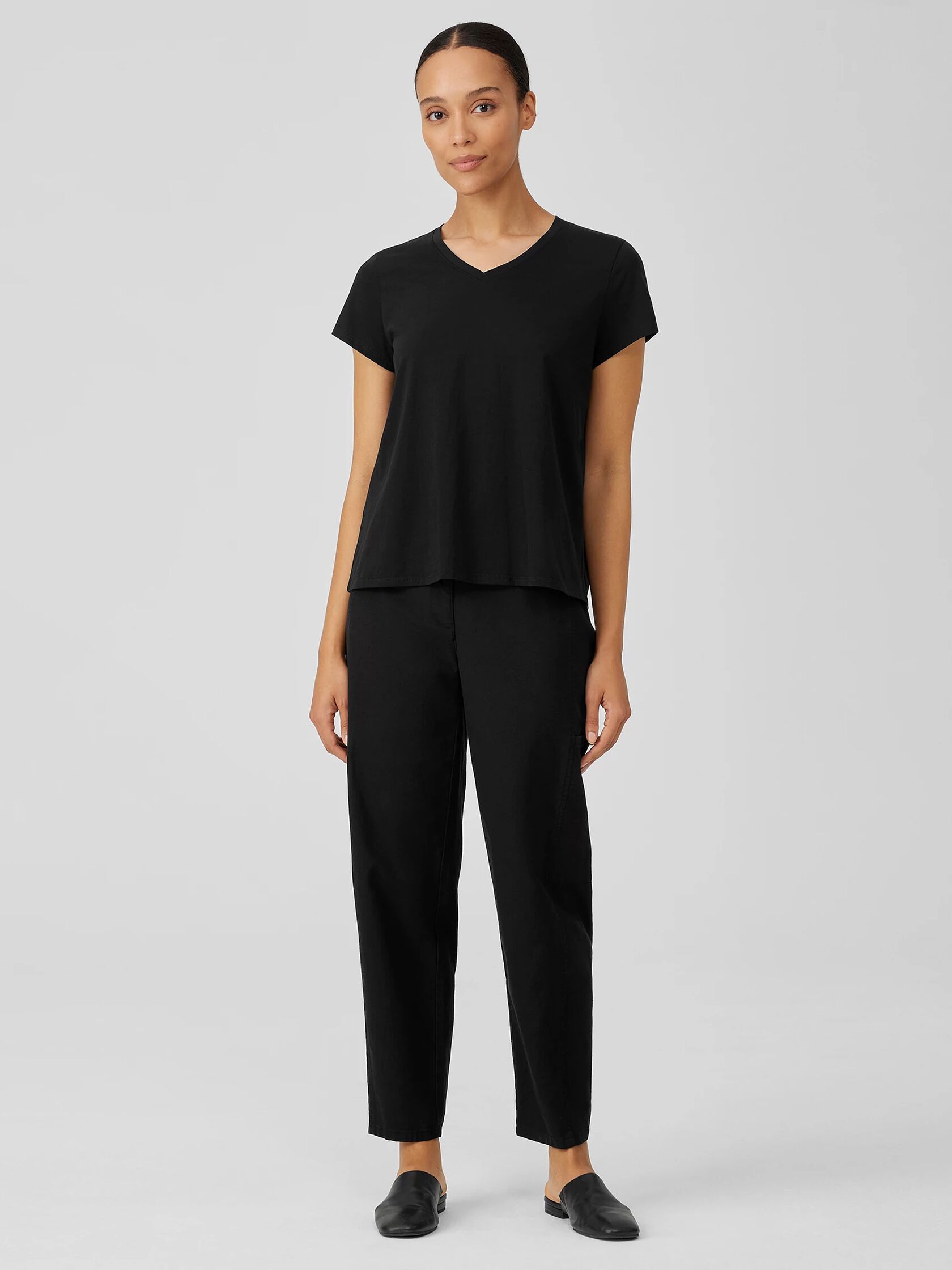 Organic Pima Cotton Jersey V-Neck Tee