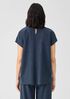 Woven Plisse Mock Neck Top