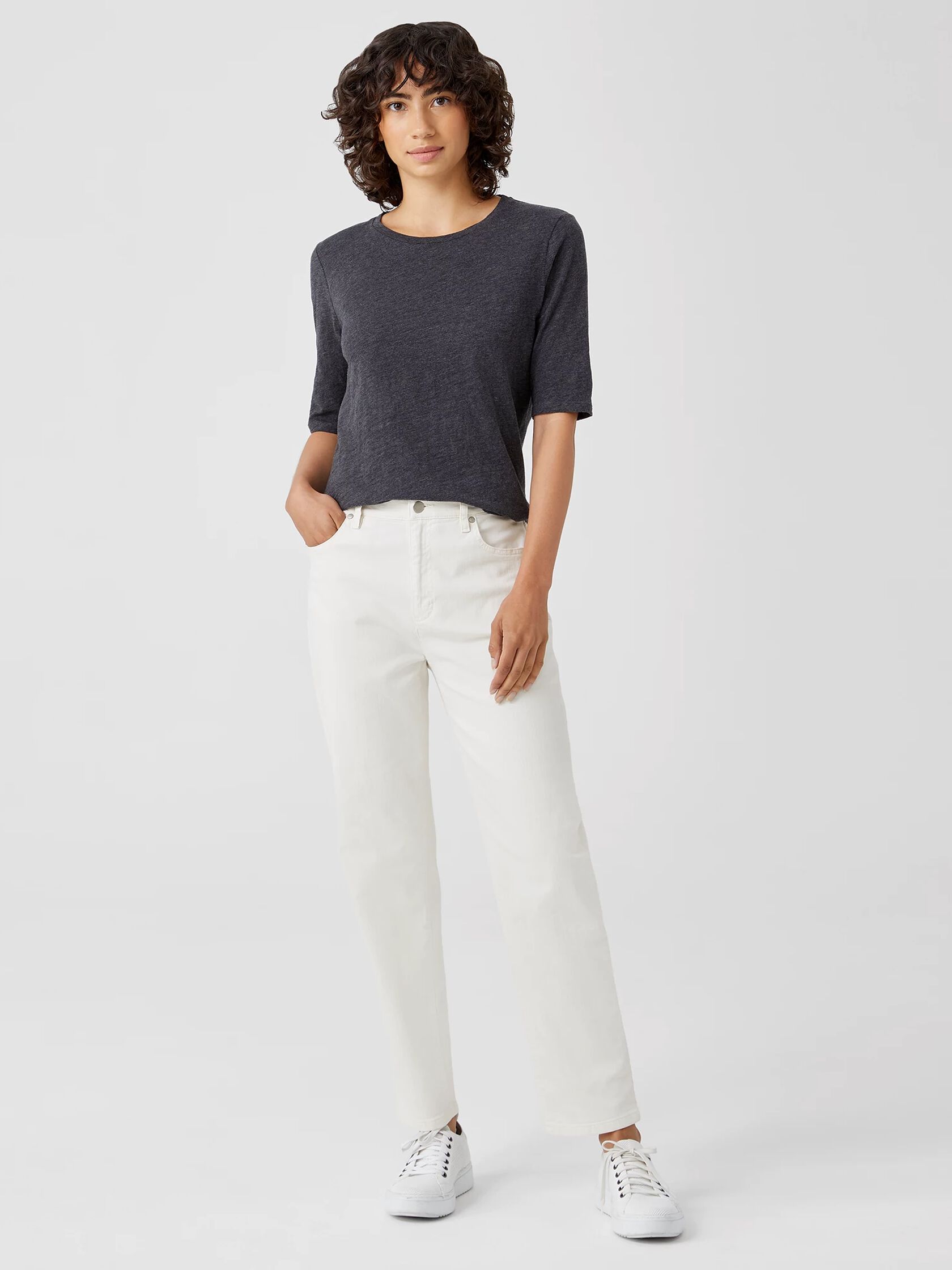 Undyed Organic Cotton Stretch Straight Jean