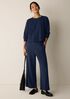 Garment-Dyed Organic Cotton Terry Wide-Leg Pant
