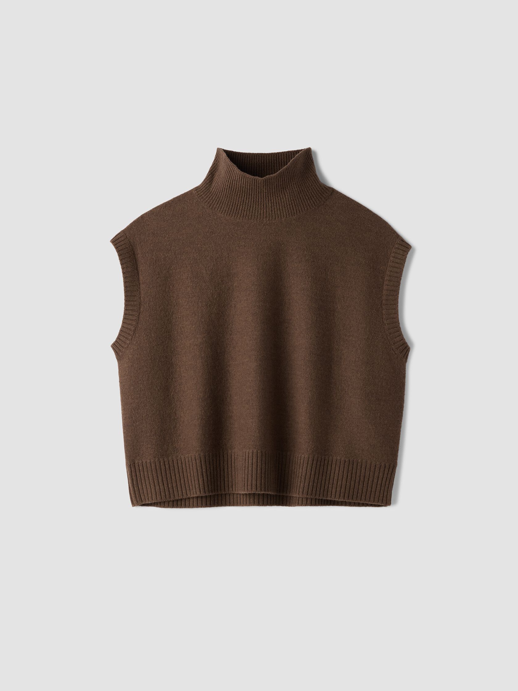 Fine Felted Wool Turtleneck Top in Regenerative Wool