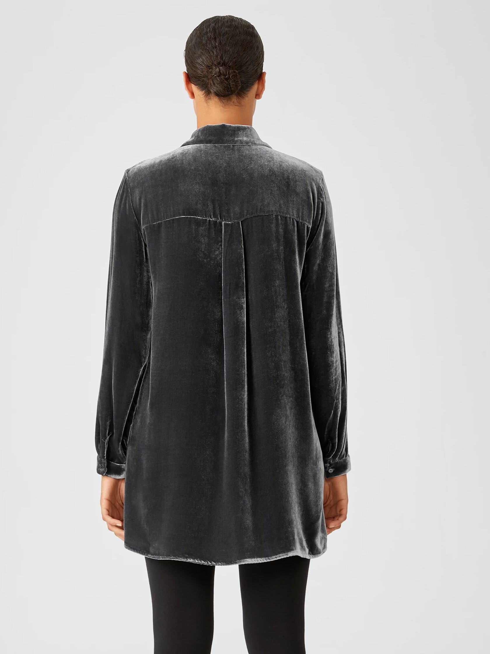 Velvet Classic Collar Long Shirt
