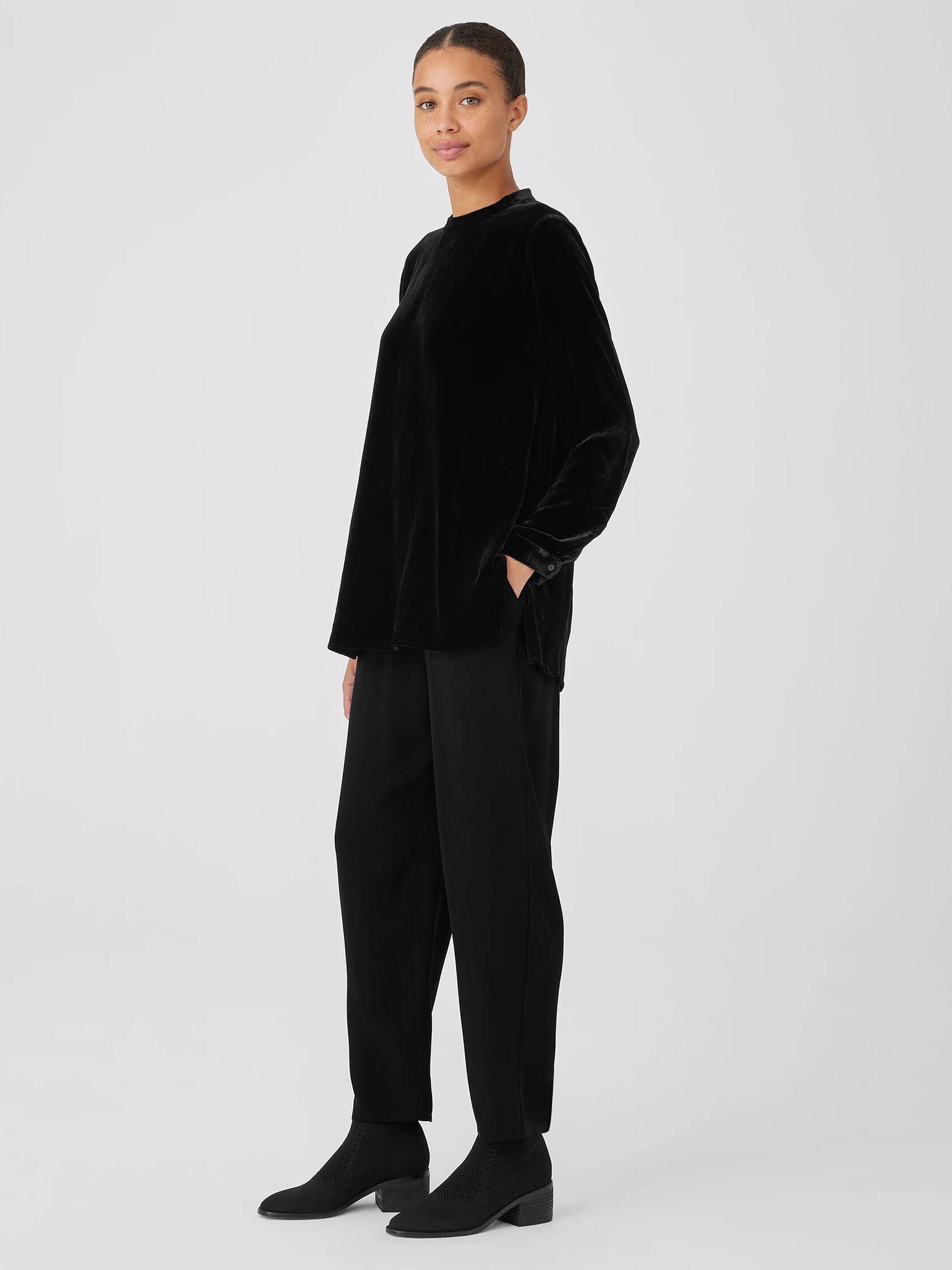 Velvet Mock Neck Top