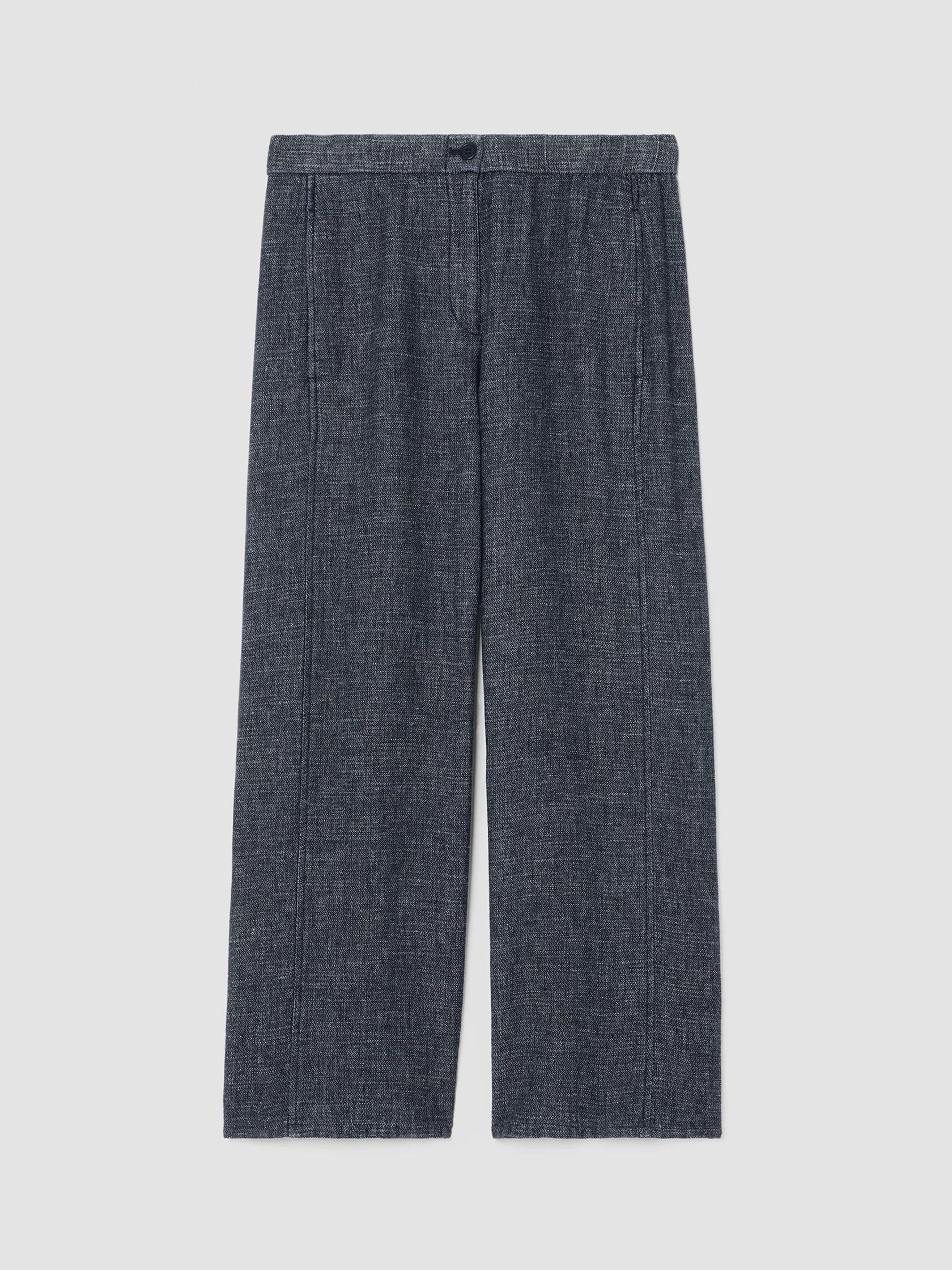 Tweedy Hemp Cotton Wide-Leg Pant