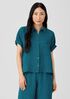 Washed Organic Linen Delave Short-Sleeve Shirt