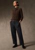 M&eacute;lange Felted Wool Jersey Straight Cuffed Pant in Regenerative Wool