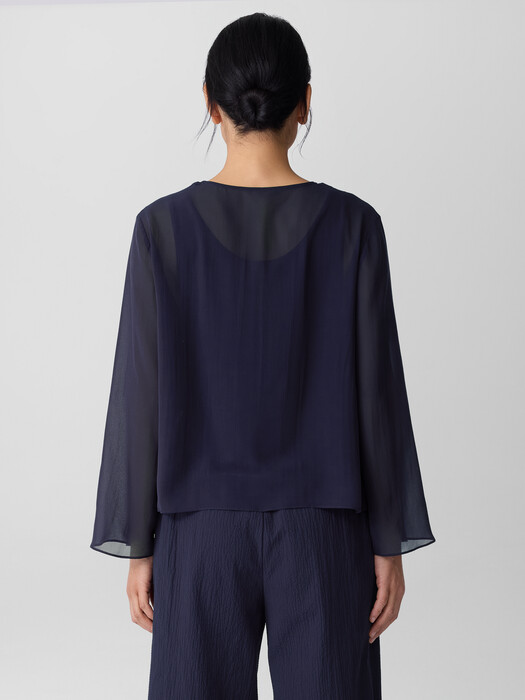Sheer Silk Georgette Tie Jacket