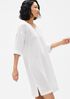 Organic Cotton Gauze Striped V-Neck Dress