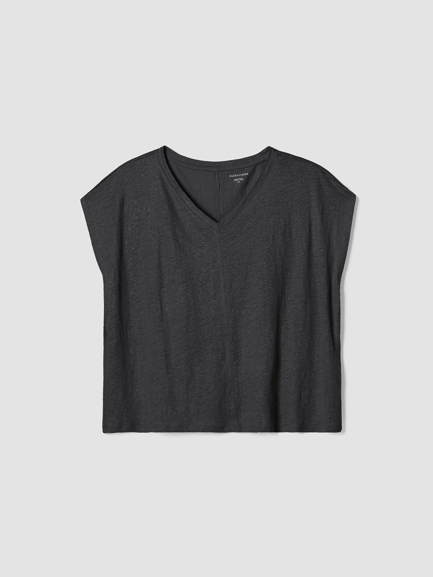 Organic Linen Jersey V-Neck Tee