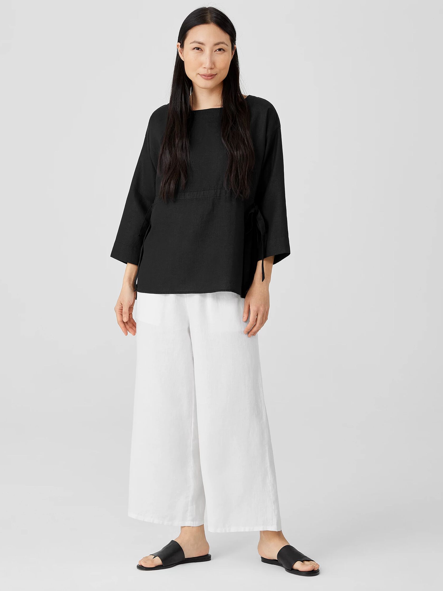 Organic Handkerchief Linen Bateau Neck Top