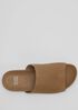 Mask Tumbled Leather Slide Sandal