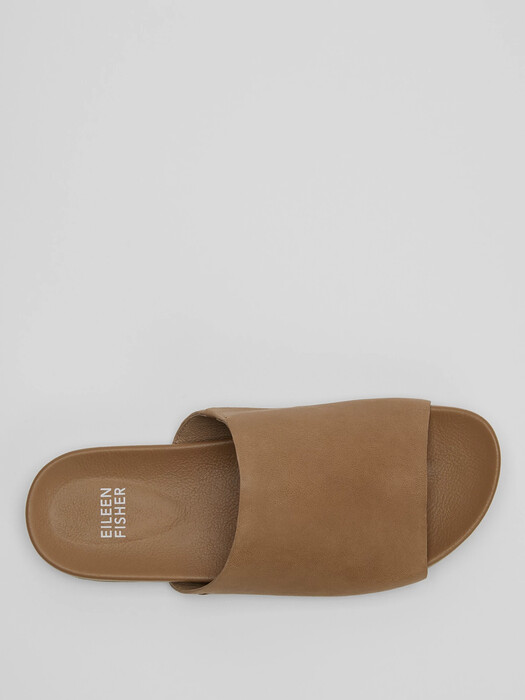 Mask Tumbled Leather Slide Sandal