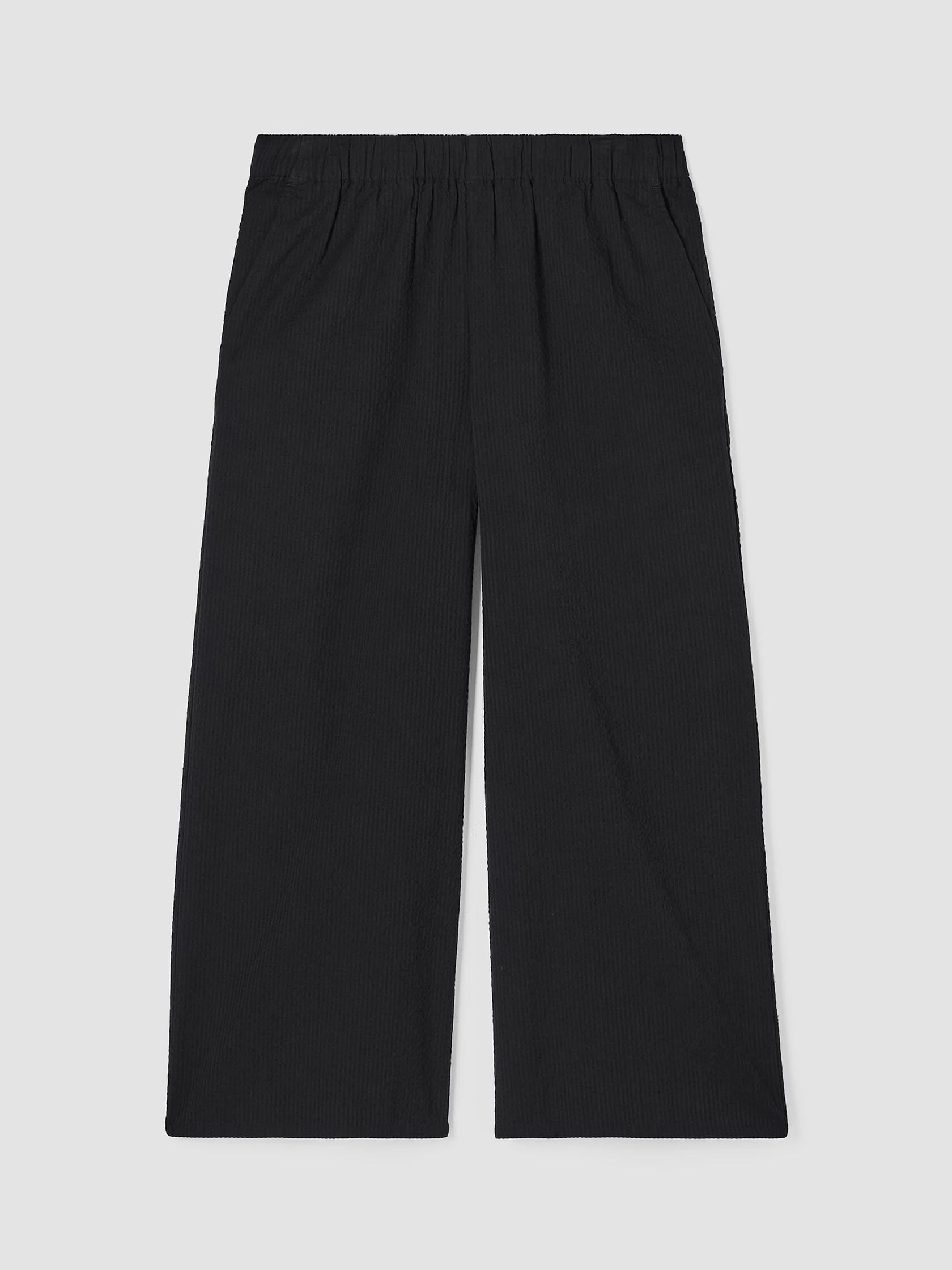 Organic Cotton Ripple Wide-Leg Pant