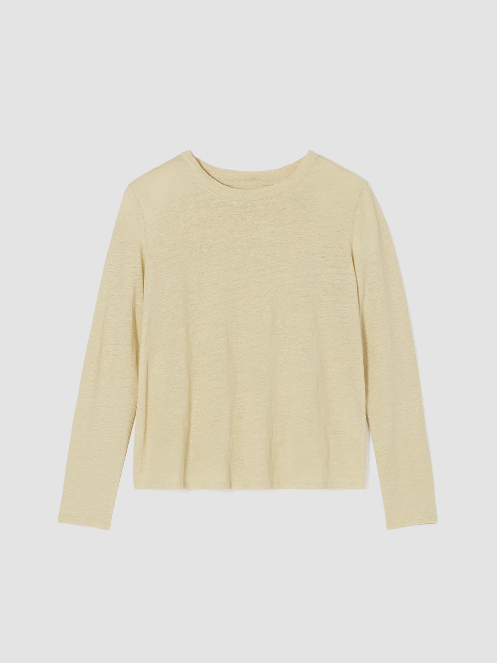 Organic Linen Jersey Crew Neck Top