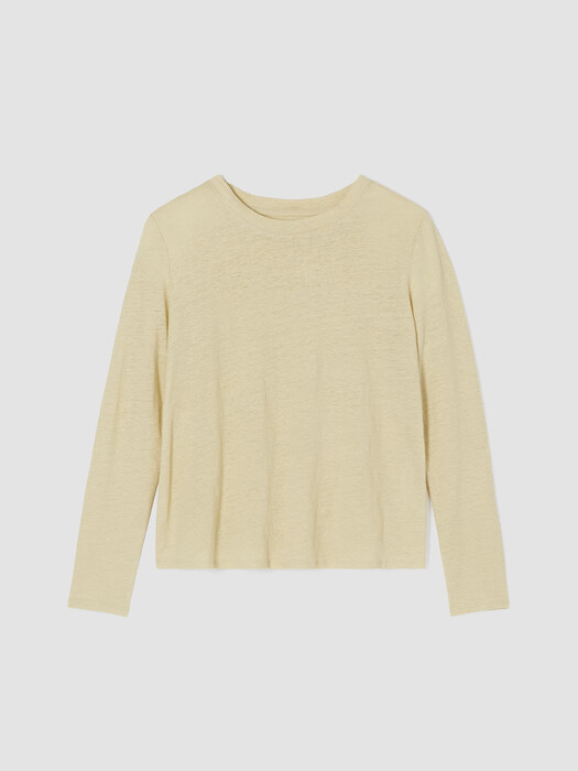 Organic Linen Jersey Crew Neck Top