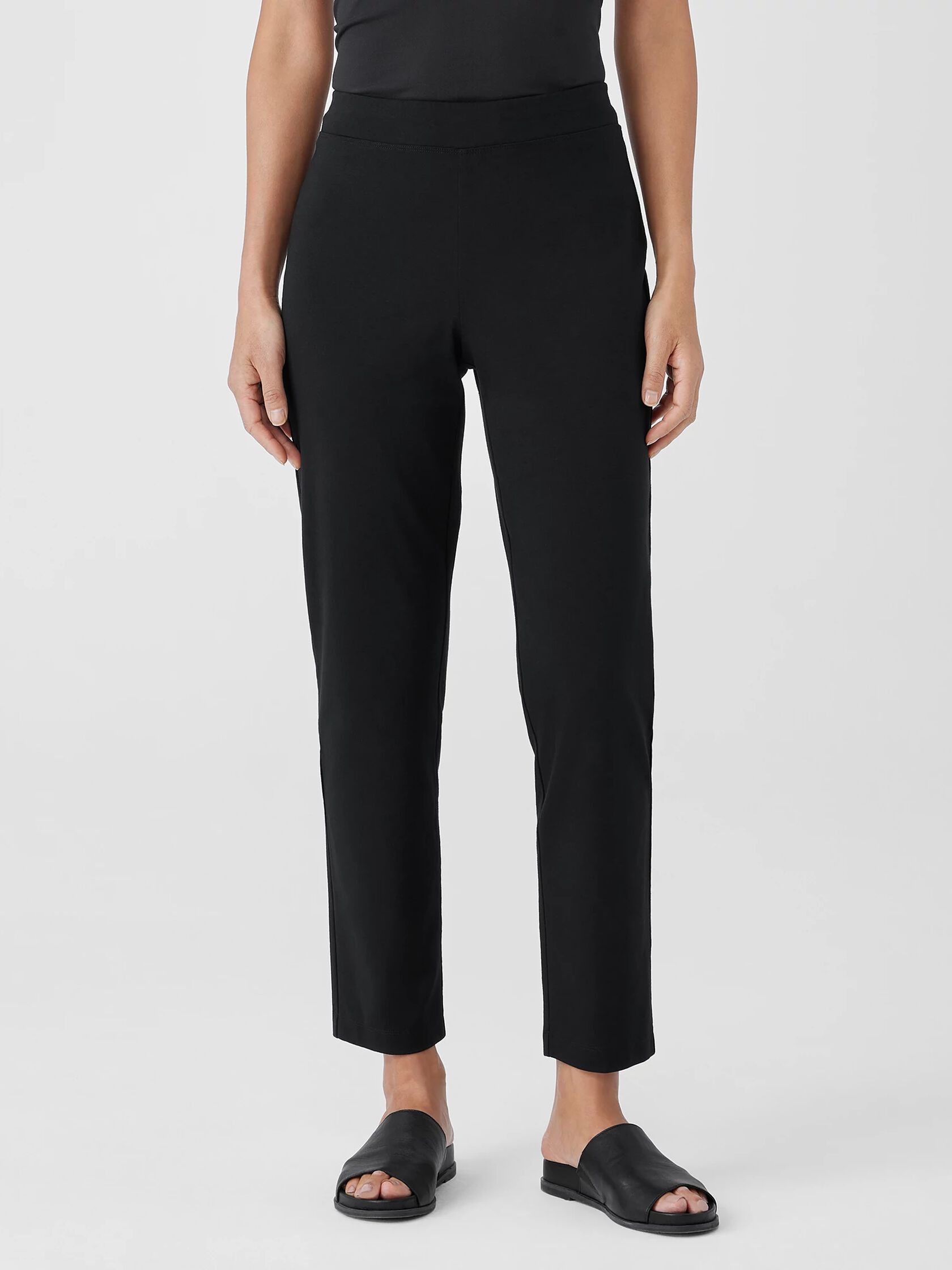Cotton Blend Ponte Slim Pant