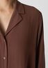 Silk Georgette Crepe Notch Collar Shirtdress