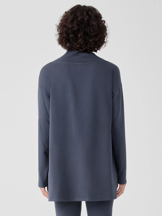 Cozy Brushed Terry Hug Funnel Neck Long Top