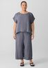 Puckered Organic Linen Ballet Neck Top