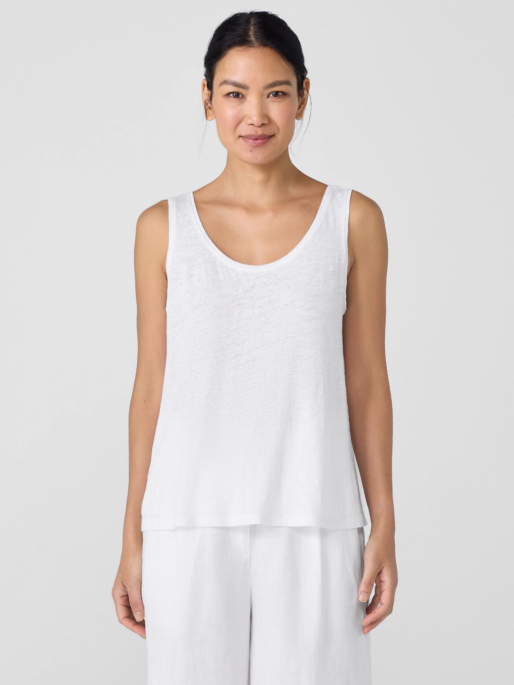 Organic Linen Jersey Scoop Neck Tank