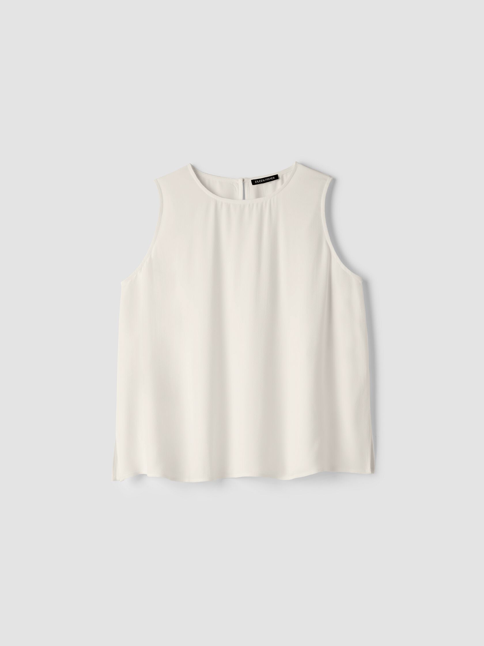 Silk Georgette Crepe Round Neck Tank
