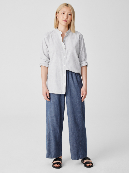 Airy Organic Cotton Twill Wide Trouser Pant | EILEEN FISHER