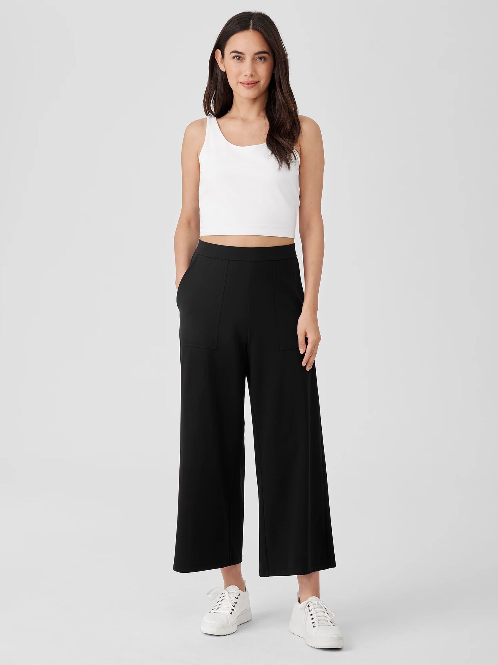 Pima Cotton Stretch Jersey Cropped Tank