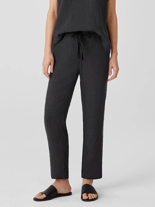 Puckered Organic Linen Tapered Pant