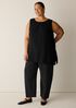 Silk Georgette Crepe Ballet Neck Long Tank