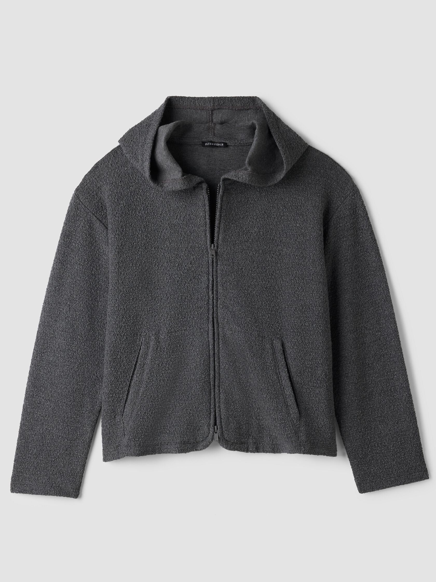 Organic Cotton Boucle Knit Hooded Jacket
