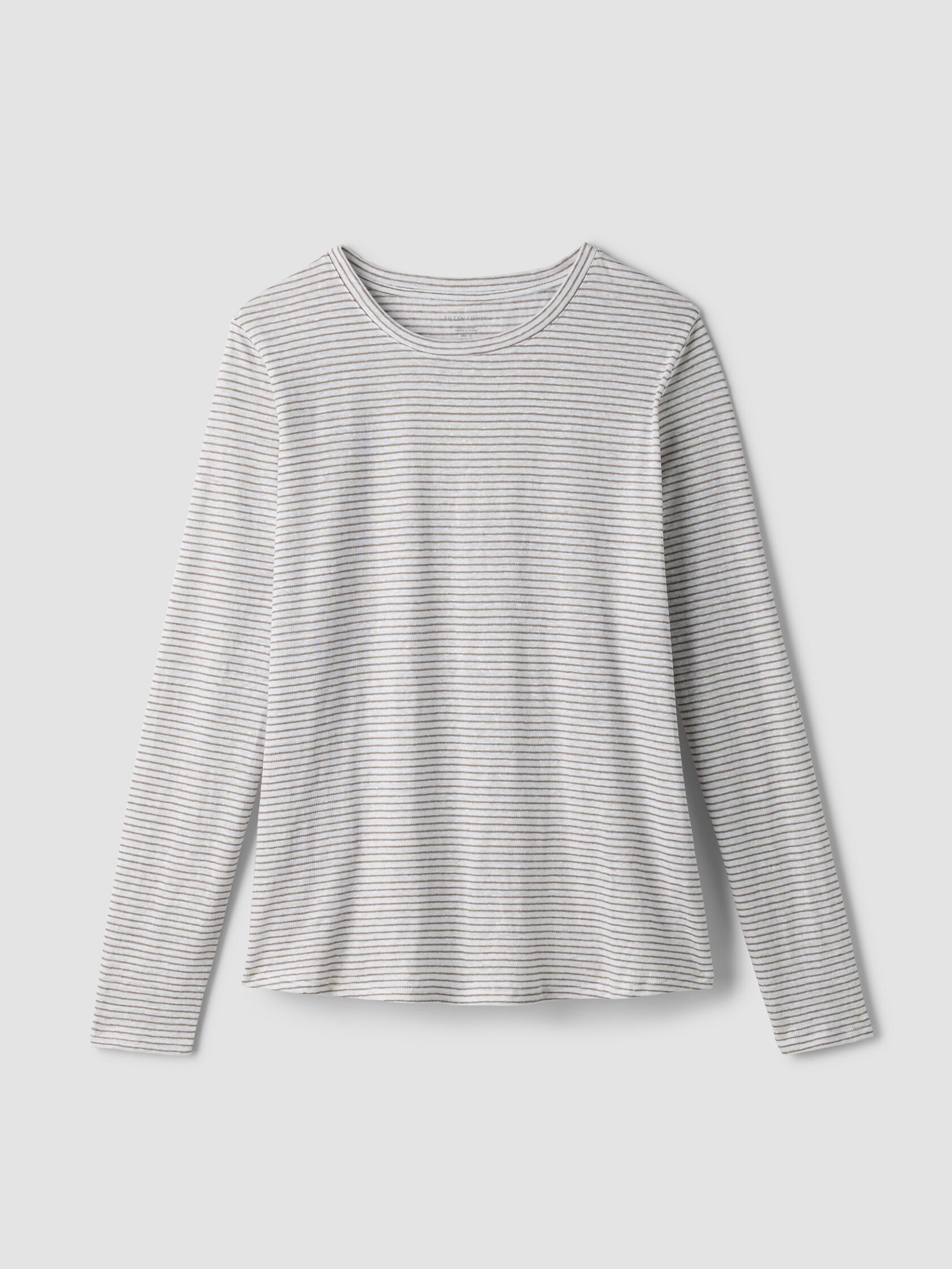 Striped Organic Linen Jersey Long-Sleeve Tee