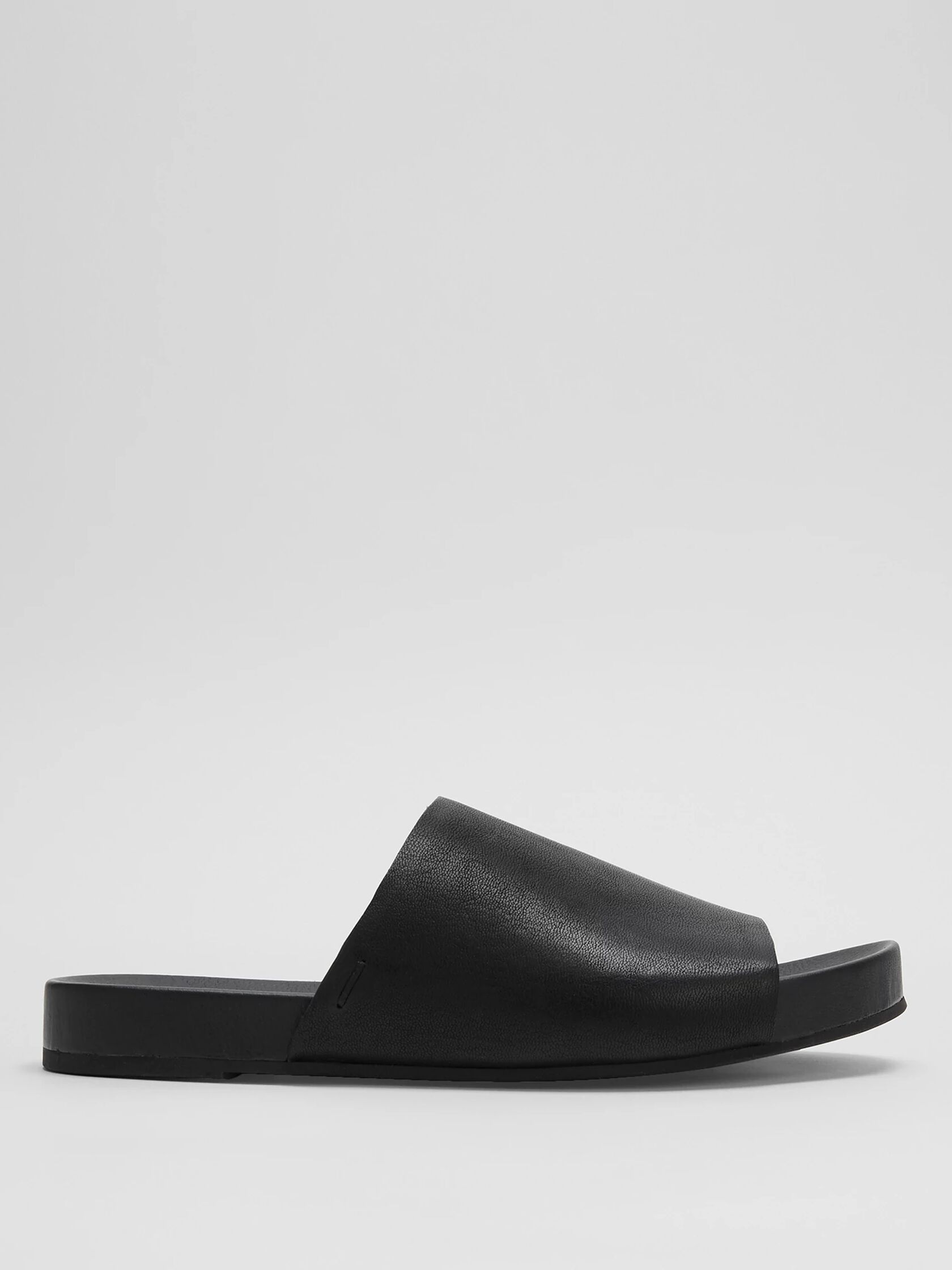 Mask Tumbled Leather Slide Sandal