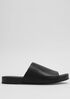 Mask Tumbled Leather Slide Sandal