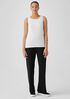 Stretch Jersey Knit Jewel Neck Tank