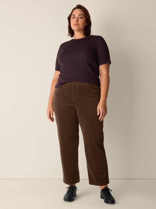 Organic Cotton Stretch Corduroy Straight Pant