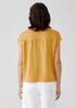 Organic Linen Jersey Shirred-Back Top
