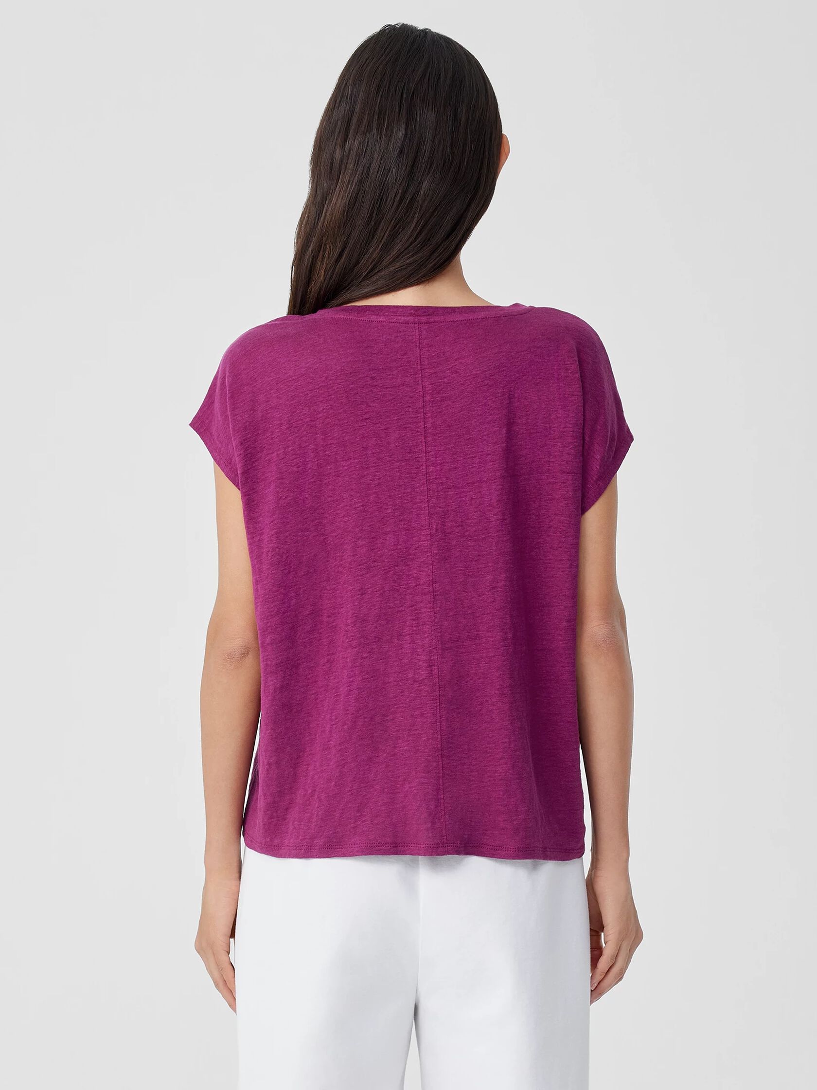 Organic Linen Jersey V-Neck Tee