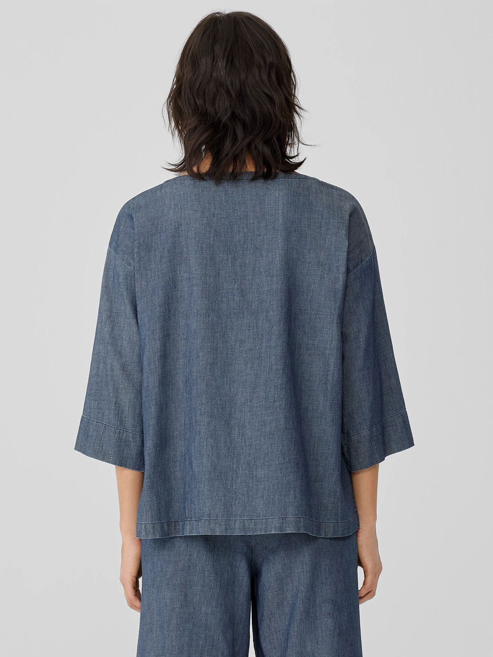 Airy Organic Cotton Twill Bateau Neck Top
