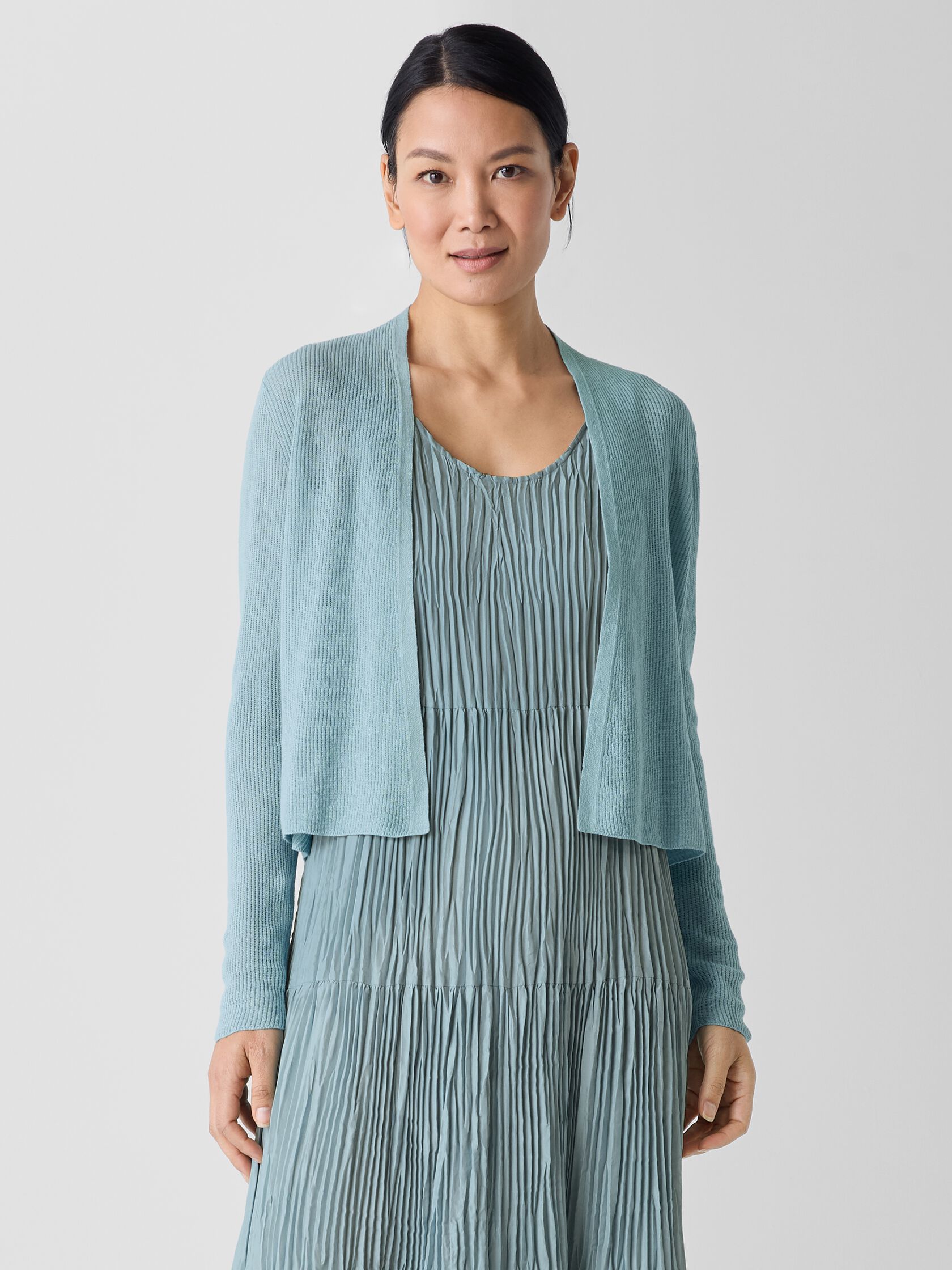 Organic Linen Cotton Cropped Cardigan