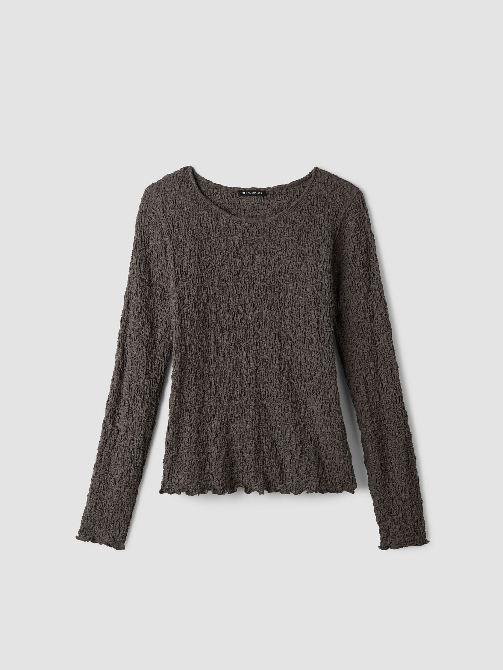 Bubble Jacquard Round Neck Top