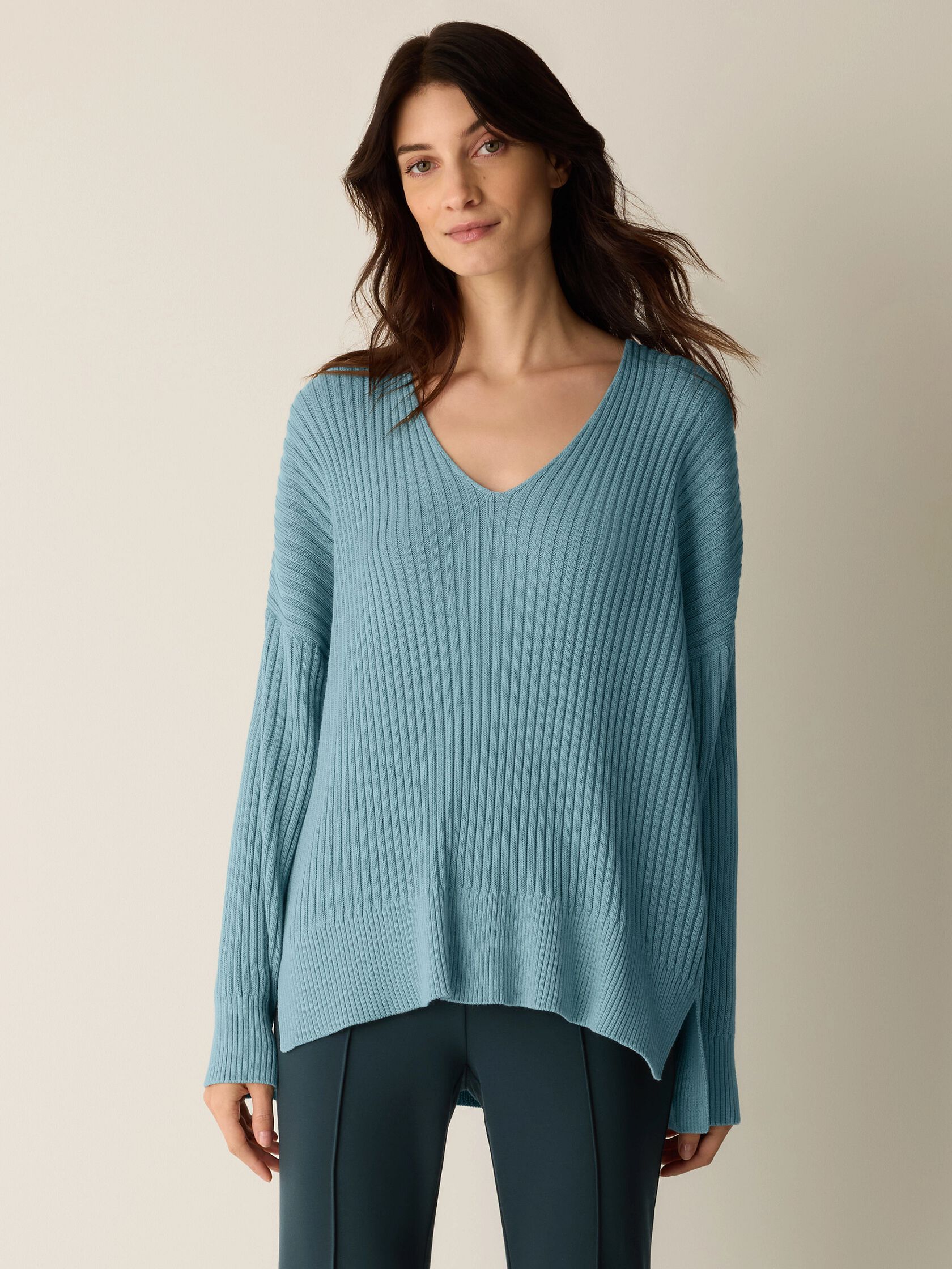 Peruvian Cotton Blend V-Neck Top