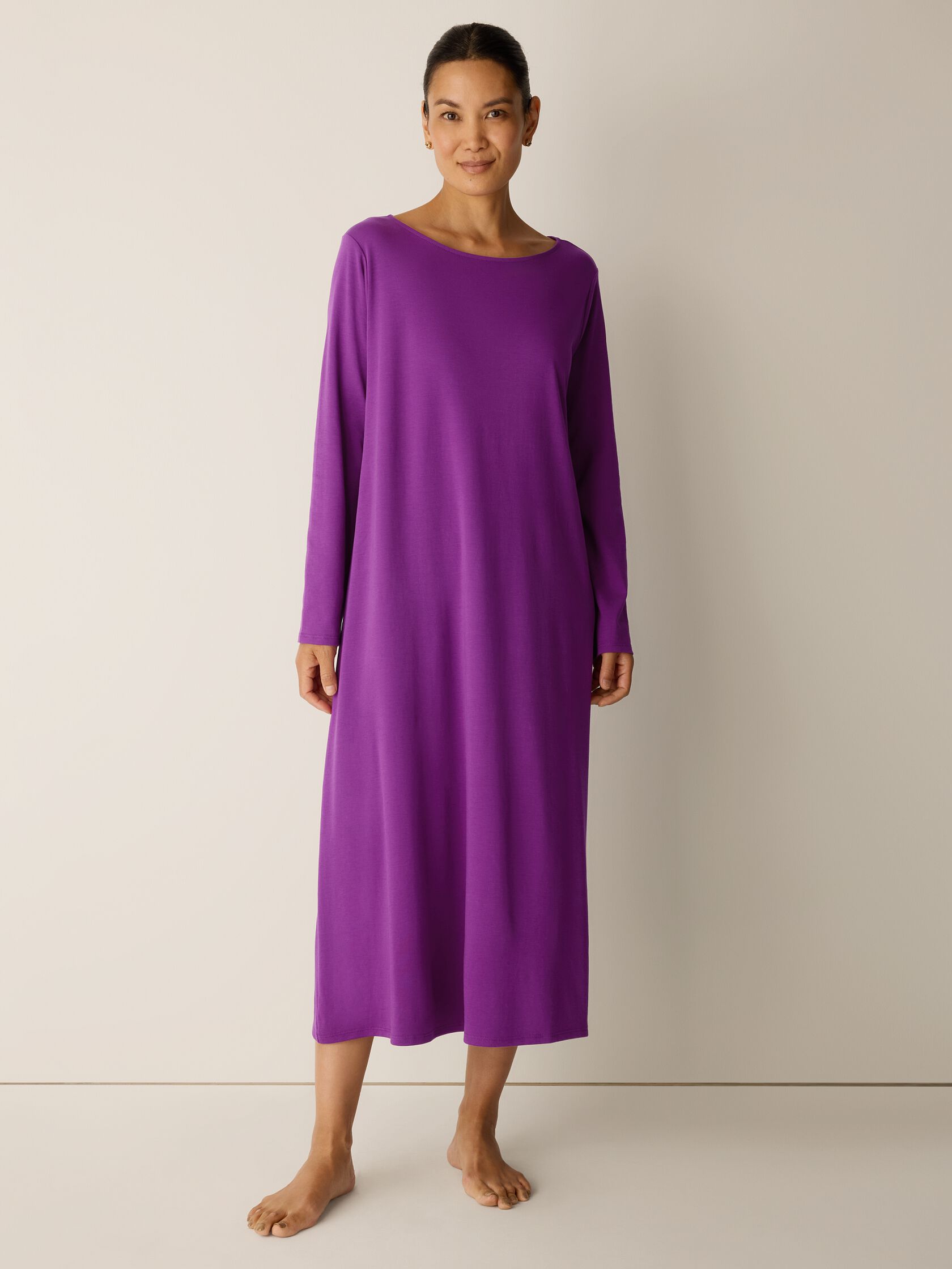 Organic Cotton Interlock Bateau Neck Sleep Dress
